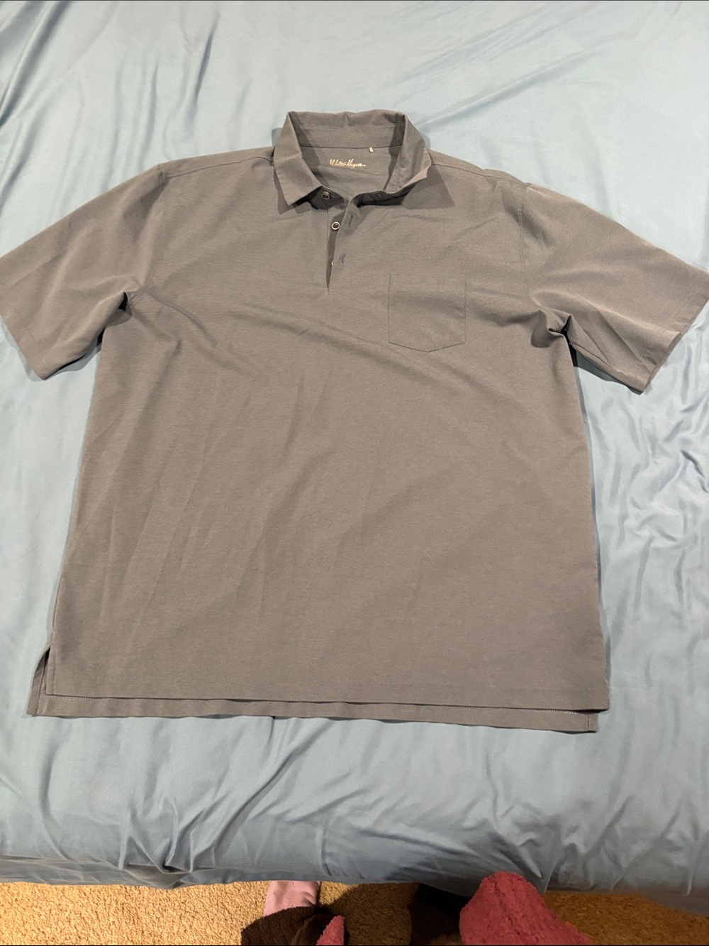 Walter Hagen Men's Gray Polo with Chest Pocket